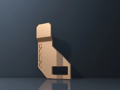 Modern Public Facility 3D Model With Light Brown Exterior And Entrance Design 3d model