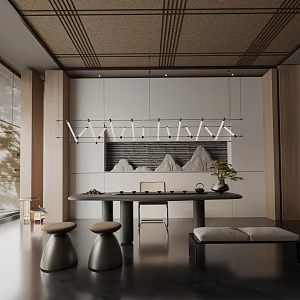 Modern table combination 3d model
