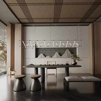 Modern table combination 3d model