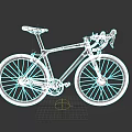 Sleek Road Bicycle With Teal Frame Orange Rims And Black Seat Handlebars
