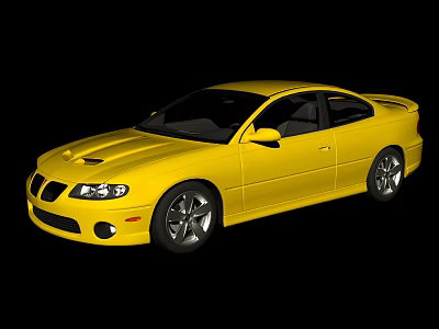 Yellow Sports Coupe Car With Sleek Design And Alloy Wheels 3d model