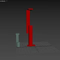 Modern Red And Green Floor Lamps With Minimalist Design And Vertical Structure
