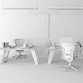 modern office desk and chair 3d model