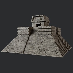 Pyramid Temple Aztec Maya Inca Platform Stone Altar Stone Staircase 3d model