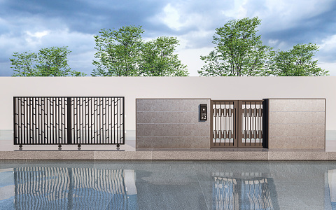 Modern Gate Entrance Gate Villa Gate Grille Gate Iron Gate Community Iron Gate Community Second Entrance Landscape Gate 3d model