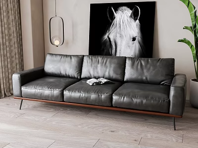 Modern three-seat sofa 3d model