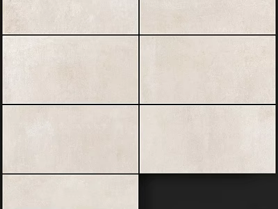 Light Beige Building Components With Rectangular Tiles And Smooth Surface 3d model