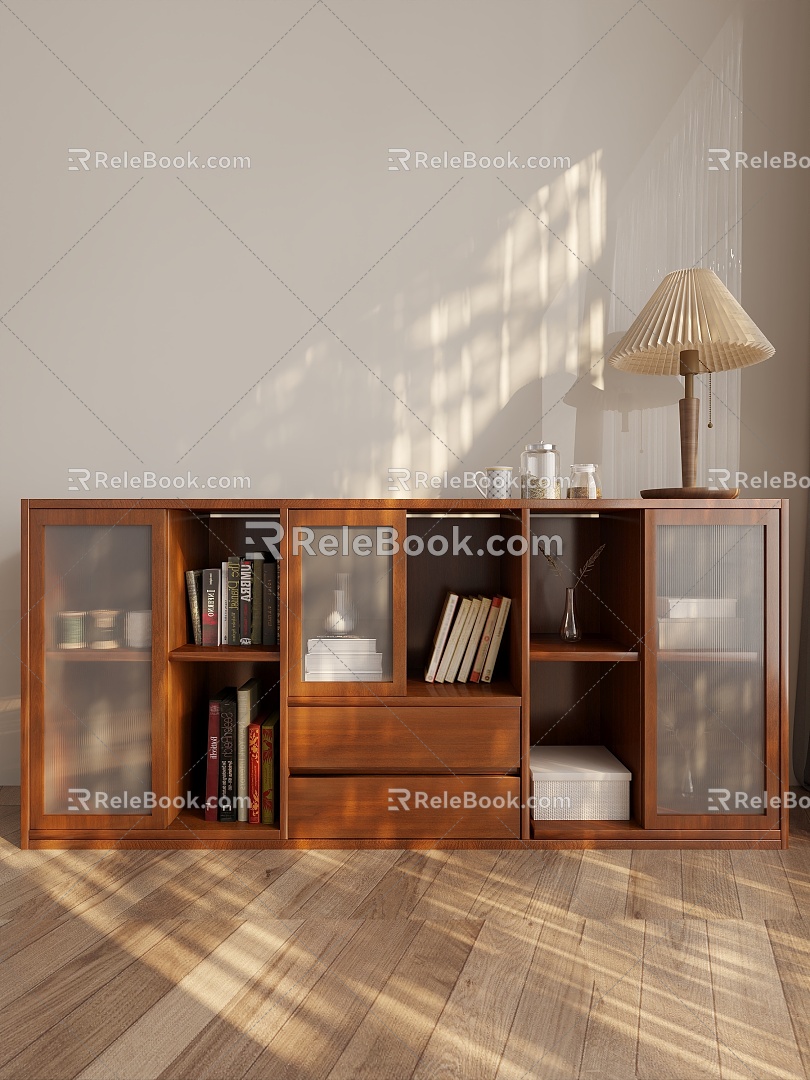 Chinese-style Cabinet Shoe Cabinet Side Cabinet Decorative Cabinet Bookcase 3d model