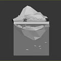 Penguins and Seal on Snowy Iceberg with Fish Swimming in Underwater Natural Habitat
