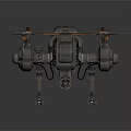 Space Exploration Robotic Aerial Drone With Mechanical Legs And Rotor System 3d model