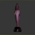 Vibrant Colored Dolphin Sculpture Standing In Upright Pose On Black Stone Base