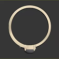 Elegant Modern Gold Ring With Round White Gemstone And Small Dark Stones