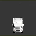 Large White Semi Truck With Long Trailer Cab On Shiny Reflective Surface 3d model