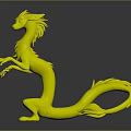 White Fantasy Dragon Character With Pink Accents Standing Long Tail