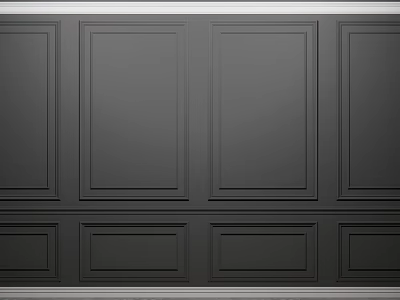 Gray Background Wall With Rectangular Panel Design And Decorative Edge Trim 3d model