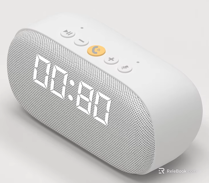 Modern White Everyday Electrical Appliance With Digital Display Control Buttons And Mesh Texture 3d model 