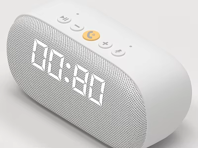 Modern White Everyday Electrical Appliance With Digital Display Control Buttons And Mesh Texture 3d model