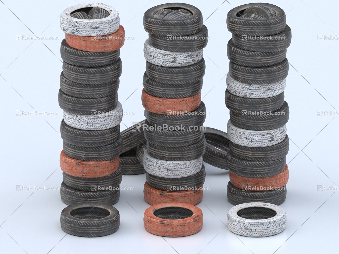 tires waste tires old tires 3d model