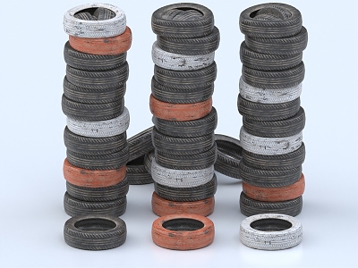 tires waste tires old tires 3d model