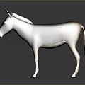 Realistic Brown Donkey Standing With Natural Fur And Ears On Dark Background