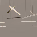 Modern Linear Chandeliers With Sleek Metal Structures And Glass Elements For Interior Design 3d model