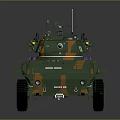 Armored Military Vehicle With Camouflage Coating And Surrounding Missile Units