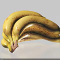Bunch of Fresh Ripe Yellow Bananas With Brown Spots And White Background