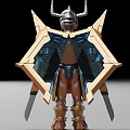 Detailed Sci Fi Robot Model With Gold Silver Armor Mechanical Wings And Blue Red Accents