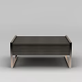 Contemporary Wooden Storage Cabinet with Metal Frame and Decorative Drawer Knob