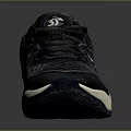 Black Sports Shoes With White Sole And Textured Upper Design For Men
