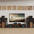 HIFI speaker sound-absorbing board combination speaker TV amplifier cabinet subwoofer diffuser board sound-absorbing board 3d model