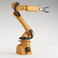 Smart Machine Industrial Robotic Arm With Yellow Mechanical Structure And Precision Design 3d model