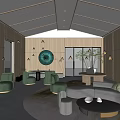 Modern Rest Area Negotiation Area Reception Area Leisure Sofa Rest Hall Lobby 3d model