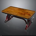 Industrial Wooden Workbench With Rustic Top Metal Frame And Movable Wheels