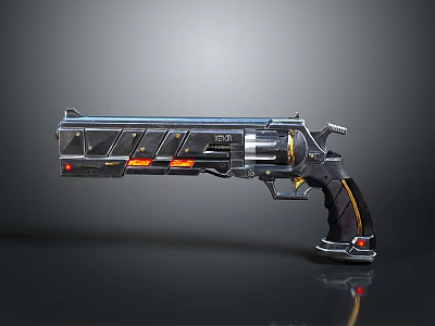 Modern Pistol Tactical Revolver 3d model