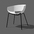 Modern White Office Chair With Sleek Design And Black Metal Legs