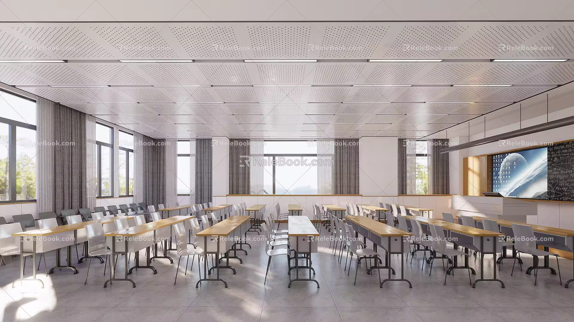 modern classroom 3d model