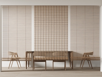 New Chinese-style Bamboo Curtain Partition Roller Blinds Venetian Blinds Pavilion Japanese-style Chinese-style Sunshade Curtain 3d model