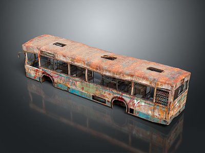 Industrial LOFT Bus Old Bus Abandoned Bus Large Bus 3d model