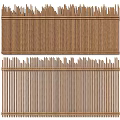 Bamboo Garden Decorative Fence Ornaments with Vertical Slats and Serrated Top