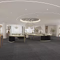 Luxurious Jewelry Store Interior Design With Glass Display Cases Chandelier And Decorative Plants