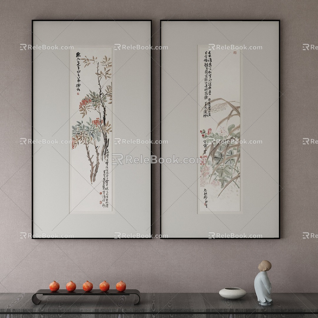 New Chinese Decorative Painting 3d model