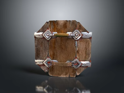 Medieval Shield Ancient Shield Defensive Weapon Ancient Shield Iron Shield Protective Shield Wooden Shield 3d model