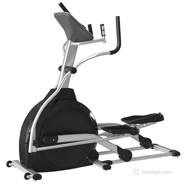 Elliptical Trainer With Steel Frame Handlebars And Comfortable Pedals 3d model 
