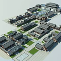 Ancient Chinese Architectural Complex With Traditional Courtyard And Classic Roof Design