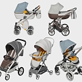 Modern Stroller Baby Stroller Baby Car Cradle 3d model