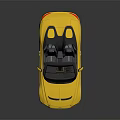 Yellow Sporty Convertible Car With Black Soft Top And Sleek Exterior