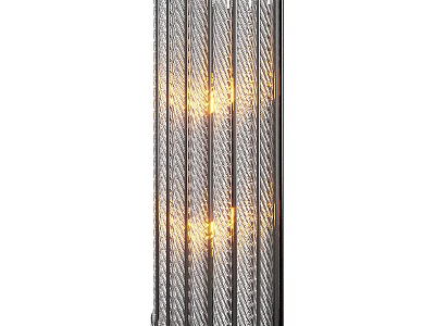 Modern Wall Lamp With Textured Glass Vertical Stripes And Warm Light Glow Design 3d model
