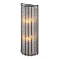 Modern Wall Lamp With Textured Glass Vertical Stripes And Warm Light Glow Design