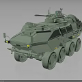 Armored Military Vehicle With Six Wheeled Chassis And Mounted Weapon System